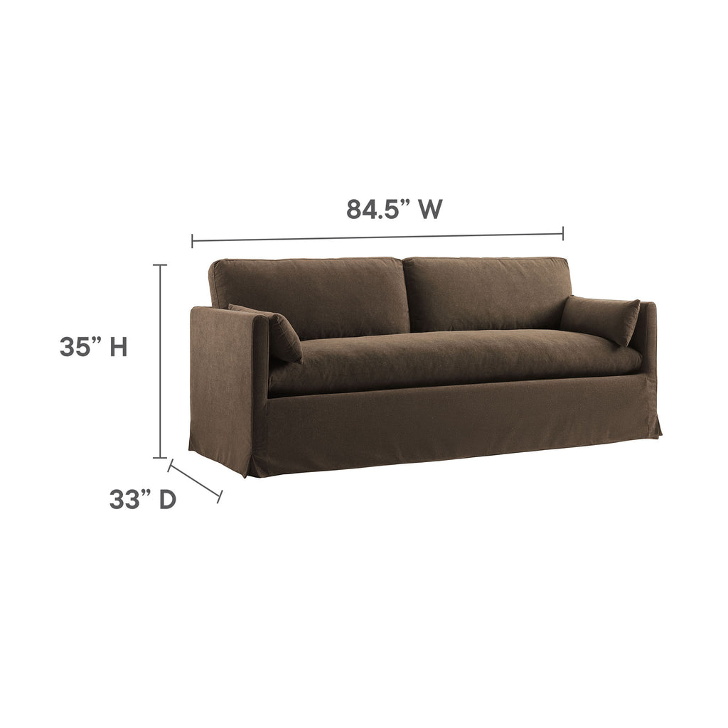 Wellfleet 85" Slipcovered Fabric Sofa - Cocoa