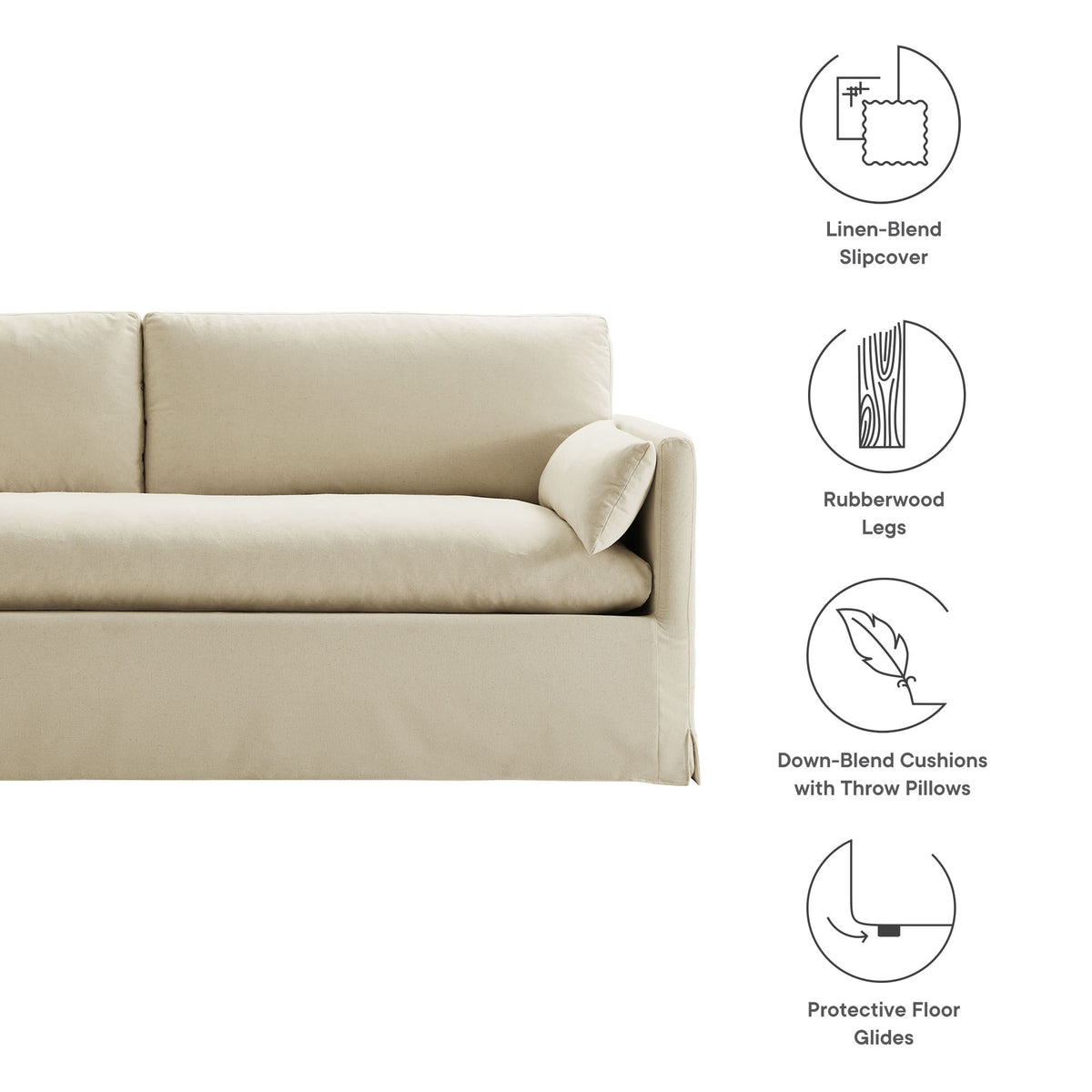 Wellfleet 85" Slipcovered Fabric Sofa - Linen