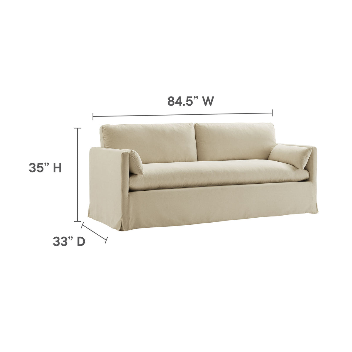 Wellfleet 85" Slipcovered Fabric Sofa - Linen