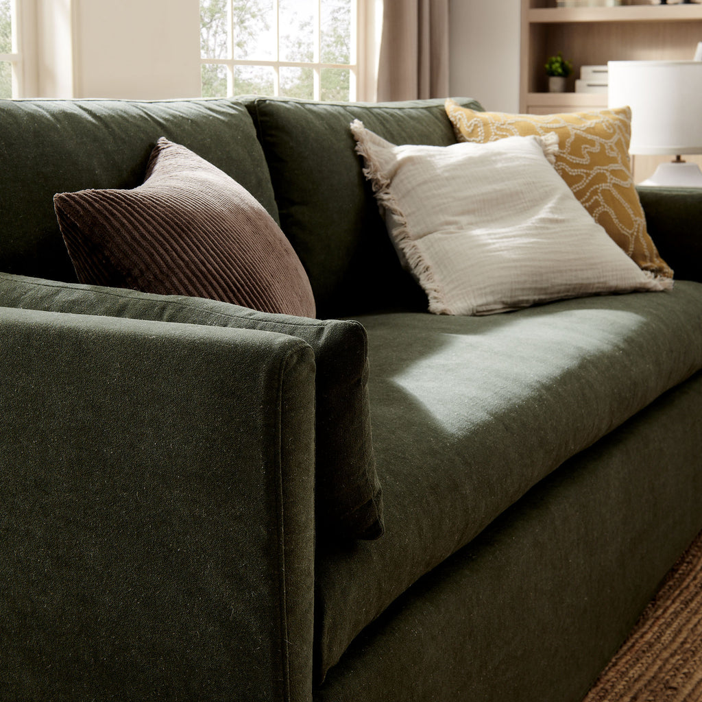 Wellfleet 85" Slipcovered Fabric Sofa - Sage