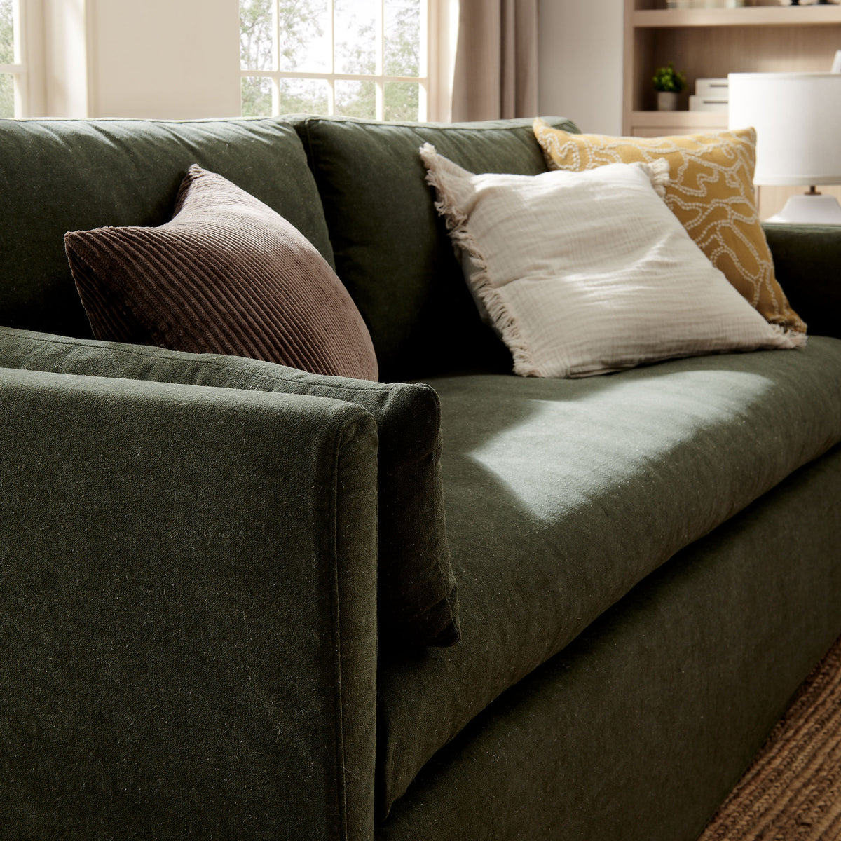 Wellfleet 85" Slipcovered Fabric Sofa - Sage