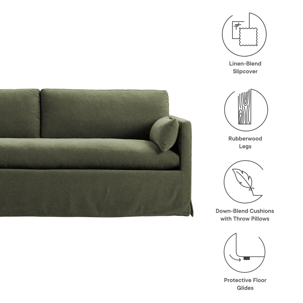 Wellfleet 85" Slipcovered Fabric Sofa - Sage