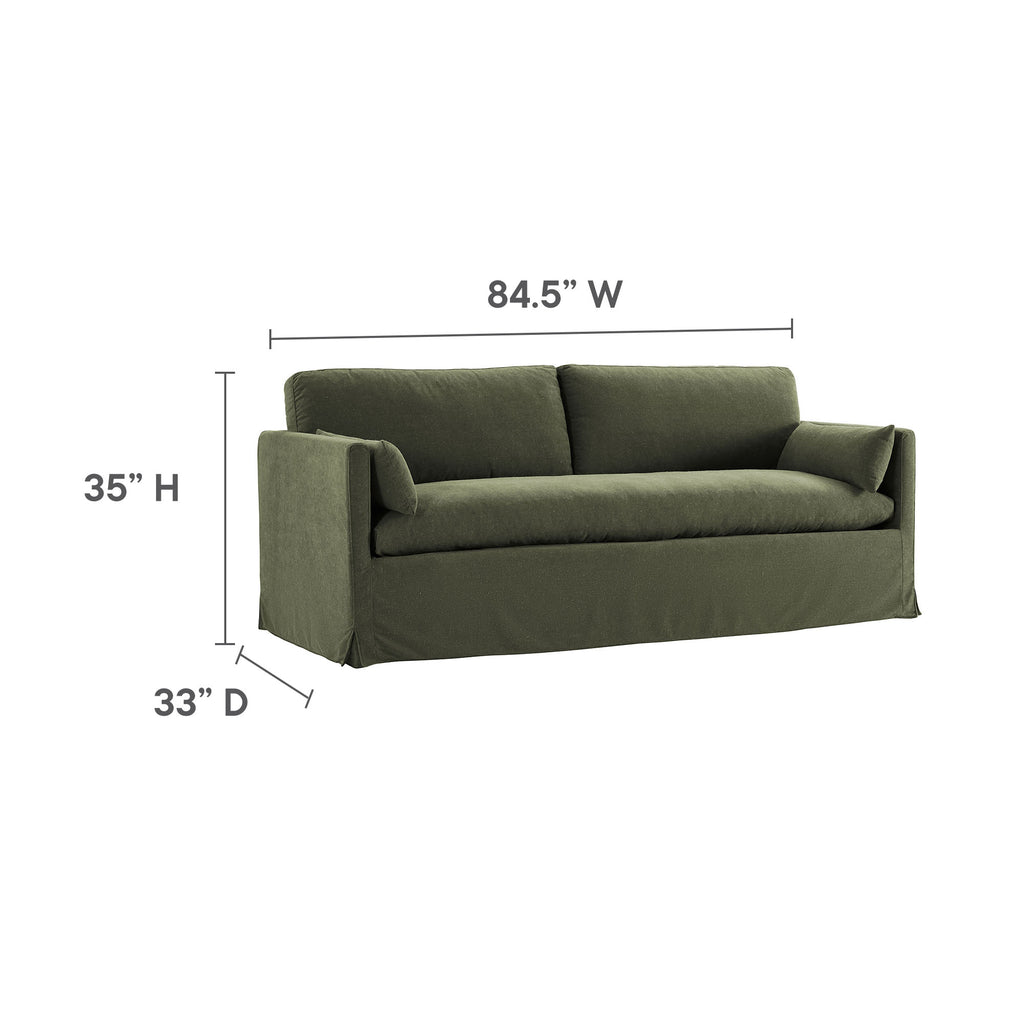 Wellfleet 85" Slipcovered Fabric Sofa - Sage
