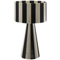 Renae Handwoven Cotton Thread Striped Table Lamp - Black