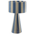 Renae Handwoven Cotton Thread Striped Table Lamp - Capri Blue