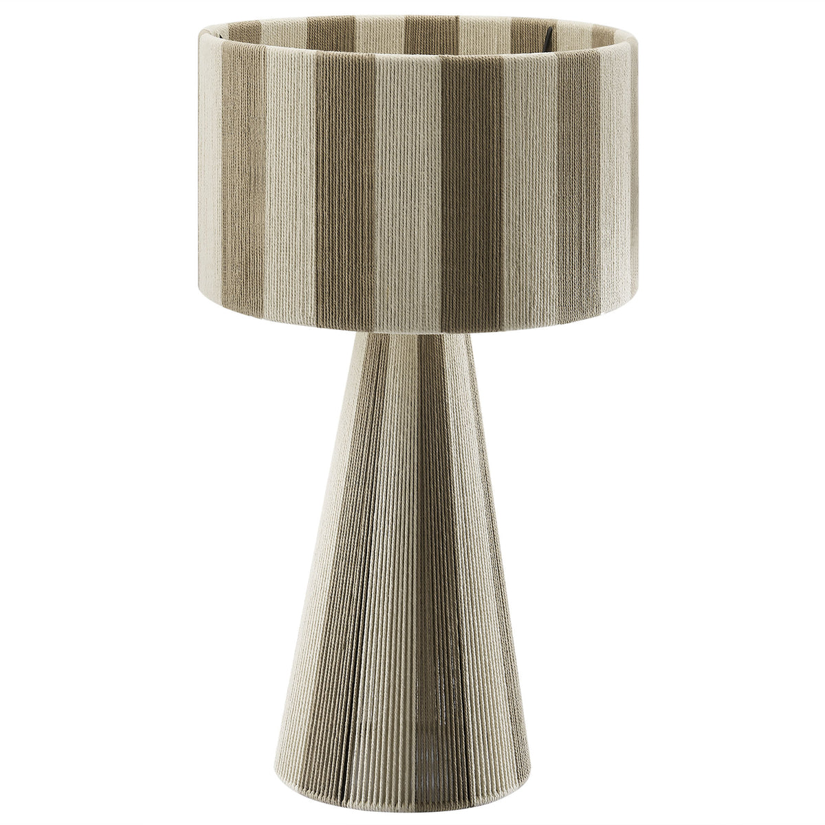 Renae Handwoven Cotton Thread Striped Table Lamp - Cobblestone