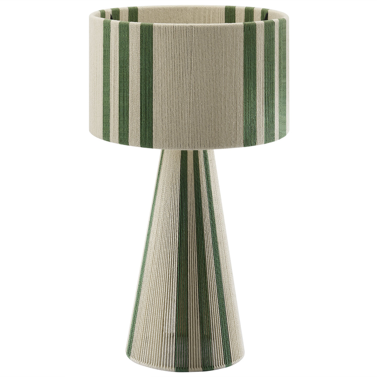 Gia Handwoven Cotton Thread Striped or Plain Table Lamp - Basil Green