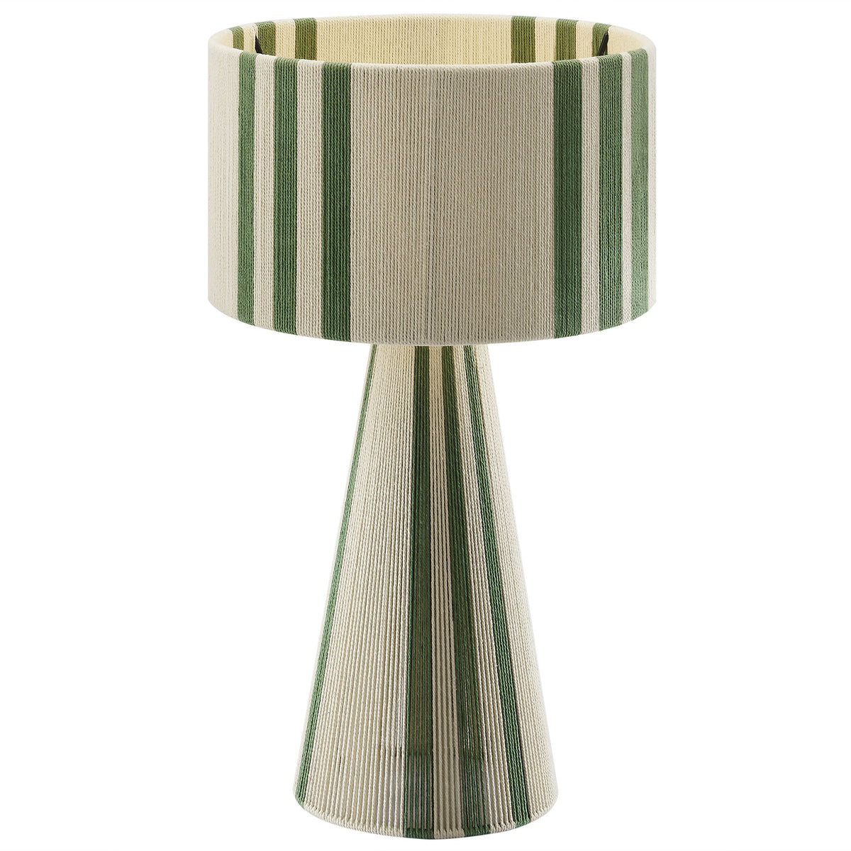 Gia Handwoven Cotton Thread Striped or Plain Table Lamp - Basil Green