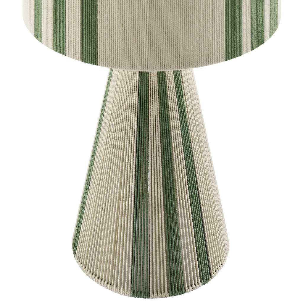 Gia Handwoven Cotton Thread Striped or Plain Table Lamp - Basil Green