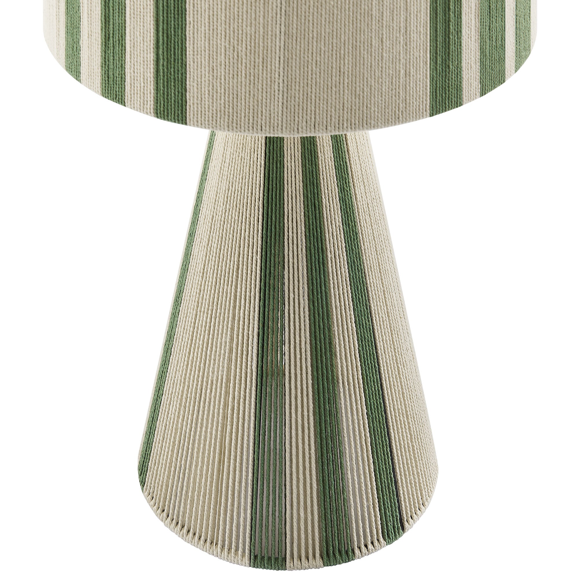 Gia Handwoven Cotton Thread Striped or Plain Table Lamp - Basil Green
