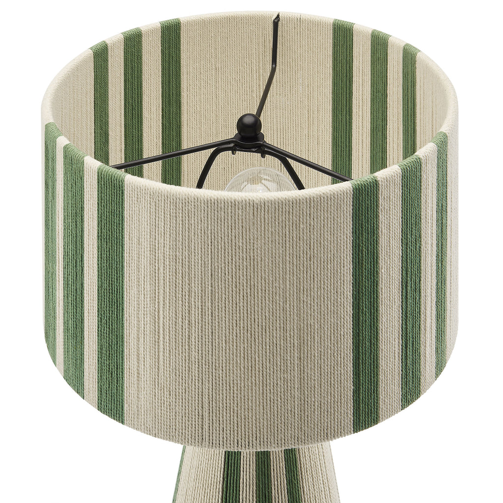 Gia Handwoven Cotton Thread Striped or Plain Table Lamp - Basil Green