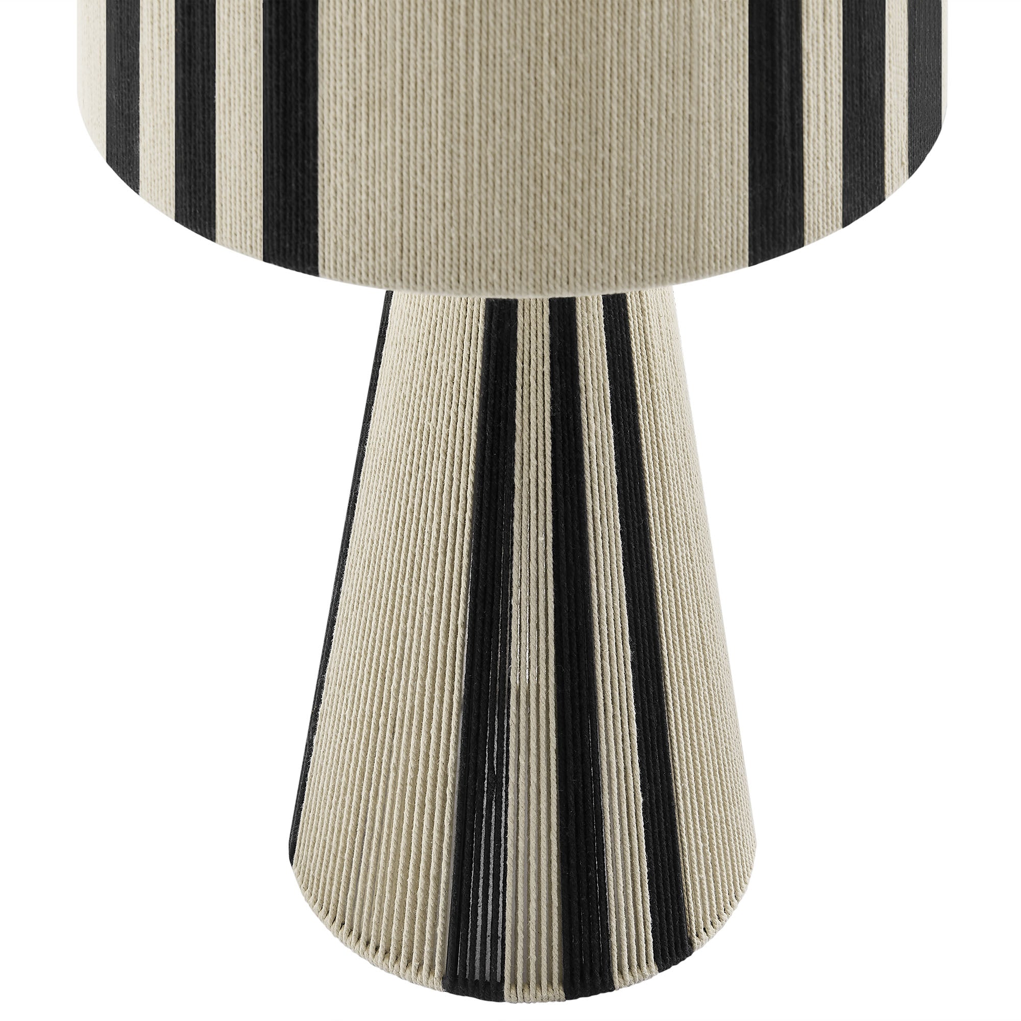 Gia Handwoven Cotton Thread Striped or Plain Table Lamp - Black