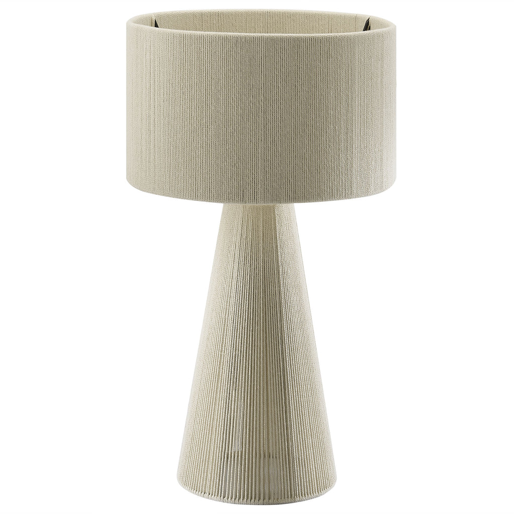 Gia Handwoven Cotton Thread Striped or Plain Table Lamp - Natural
