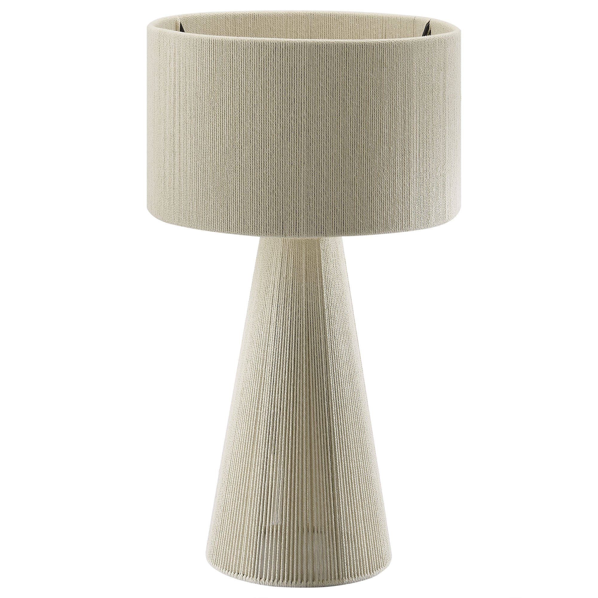 Gia Handwoven Cotton Thread Striped or Plain Table Lamp - Natural