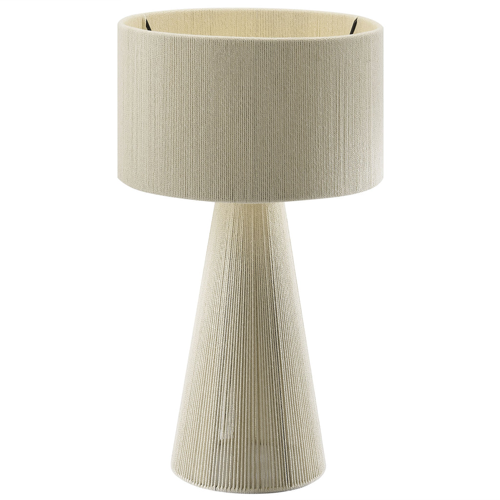Gia Handwoven Cotton Thread Striped or Plain Table Lamp - Natural