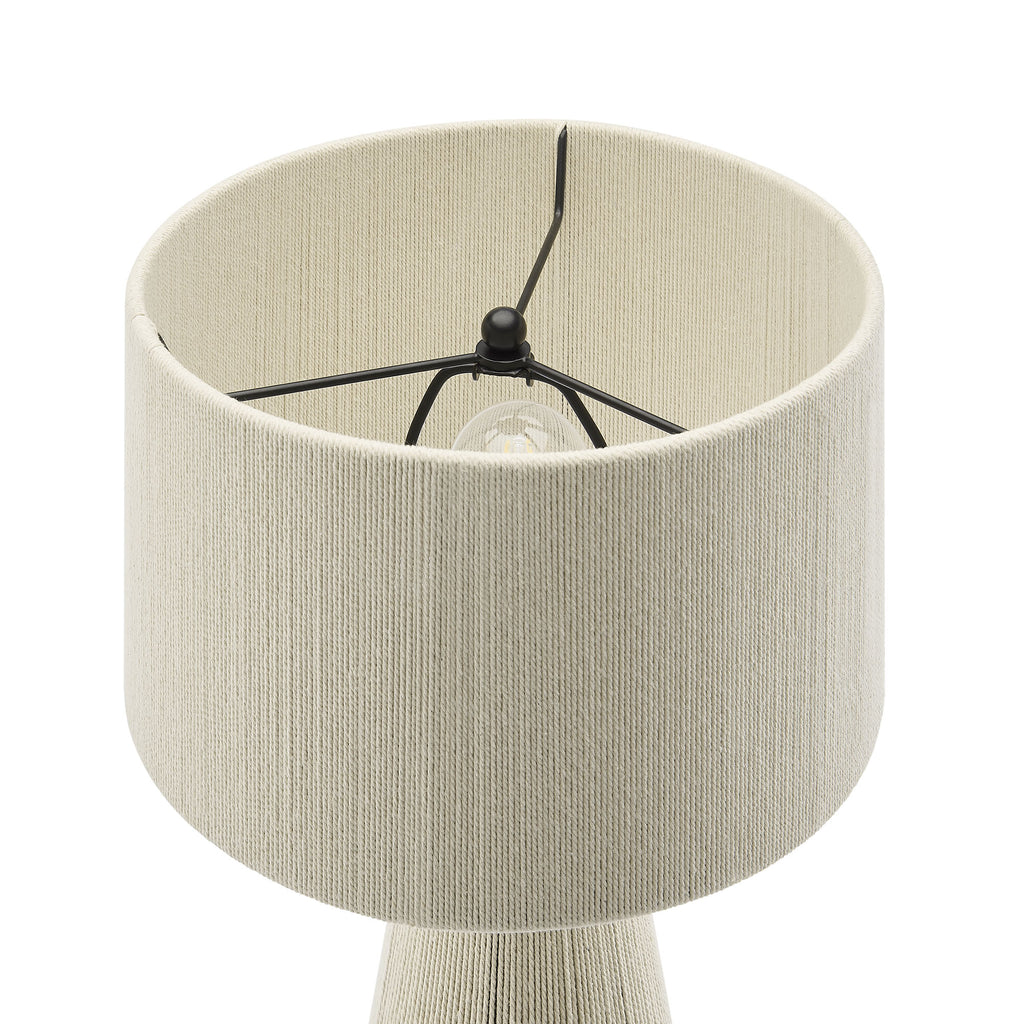 Gia Handwoven Cotton Thread Striped or Plain Table Lamp - Natural