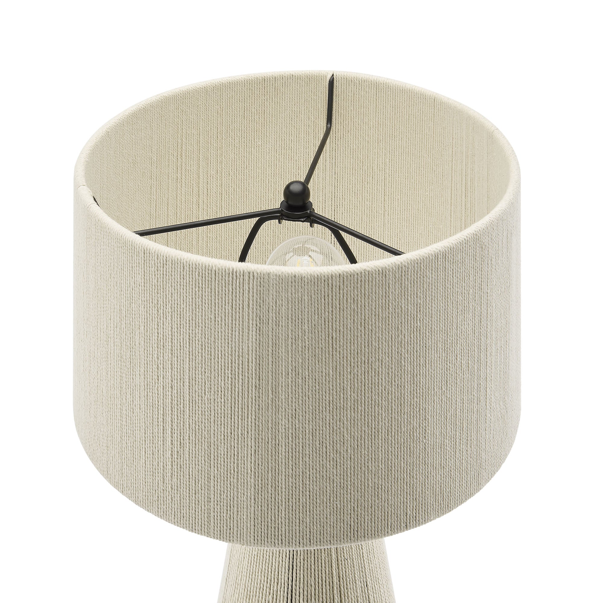 Gia Handwoven Cotton Thread Striped or Plain Table Lamp - Natural