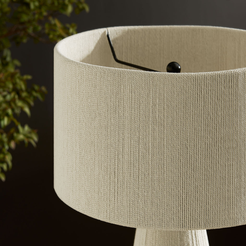 Gia Handwoven Cotton Thread Striped or Plain Table Lamp - Natural