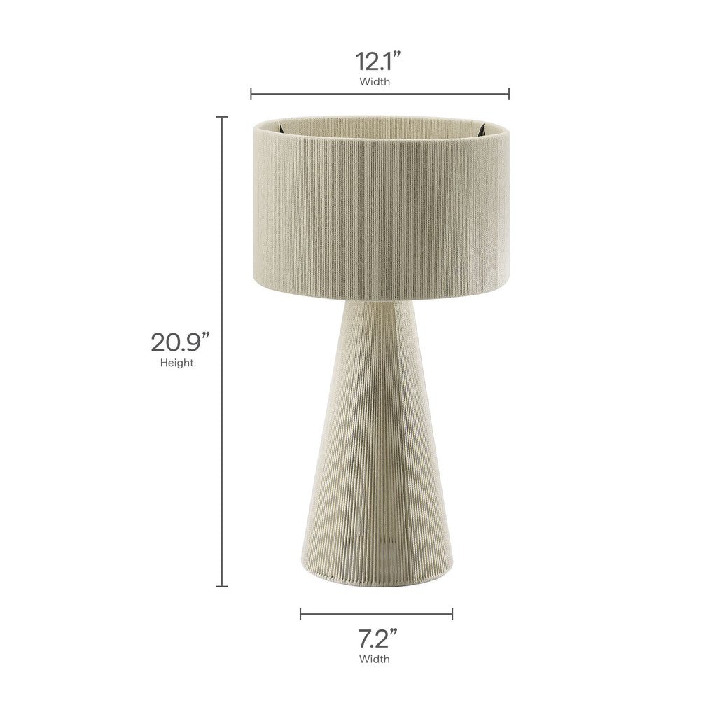 Gia Handwoven Cotton Thread Striped or Plain Table Lamp - Natural