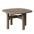 Saratoga Square Outdoor Patio Teak Wood Side Table - Weathered Gray