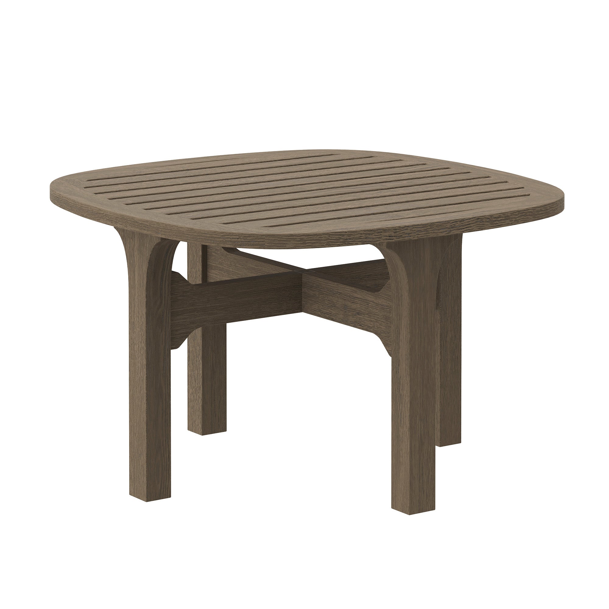 Saratoga Outdoor Patio Teak Wood 3-Piece Chaise Lounge Furniture Set - Weathered Gray Pebble