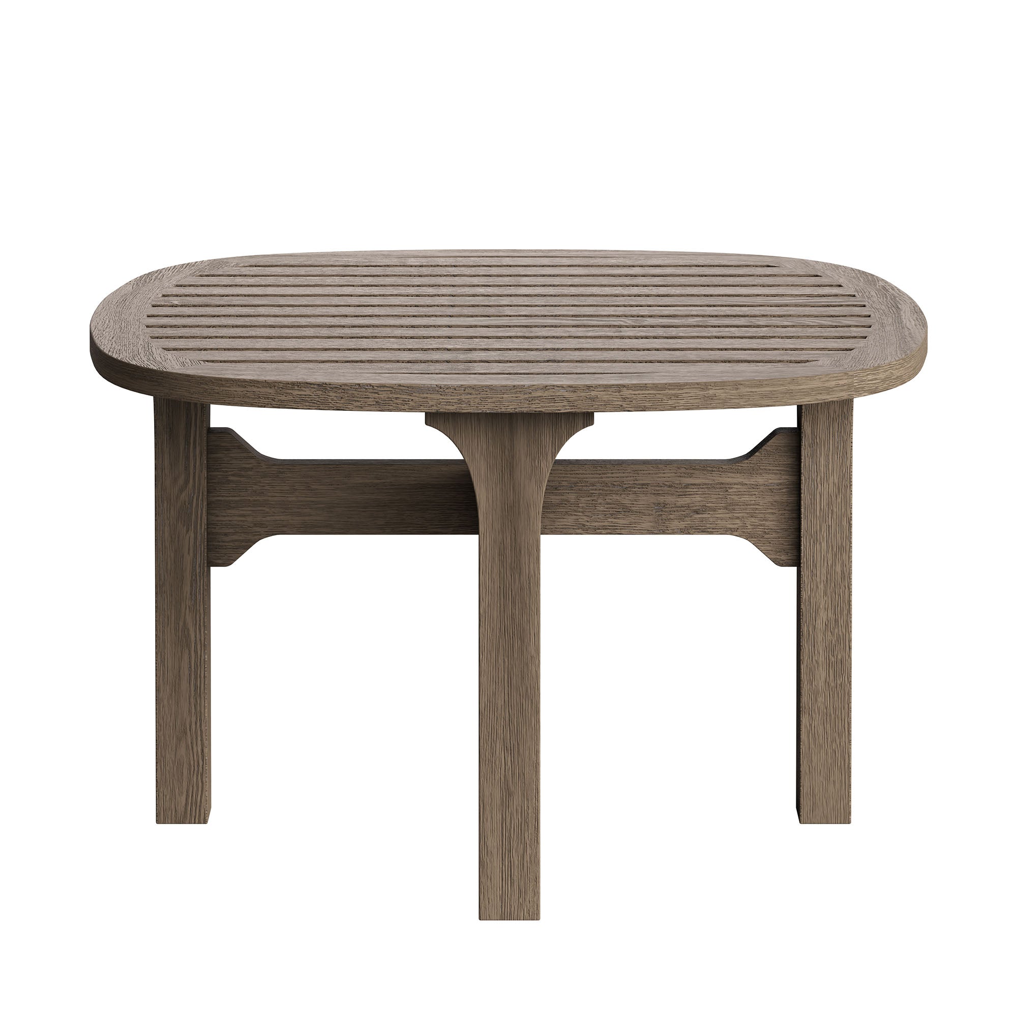 Saratoga Square Outdoor Patio Teak Wood Side Table - Weathered Gray