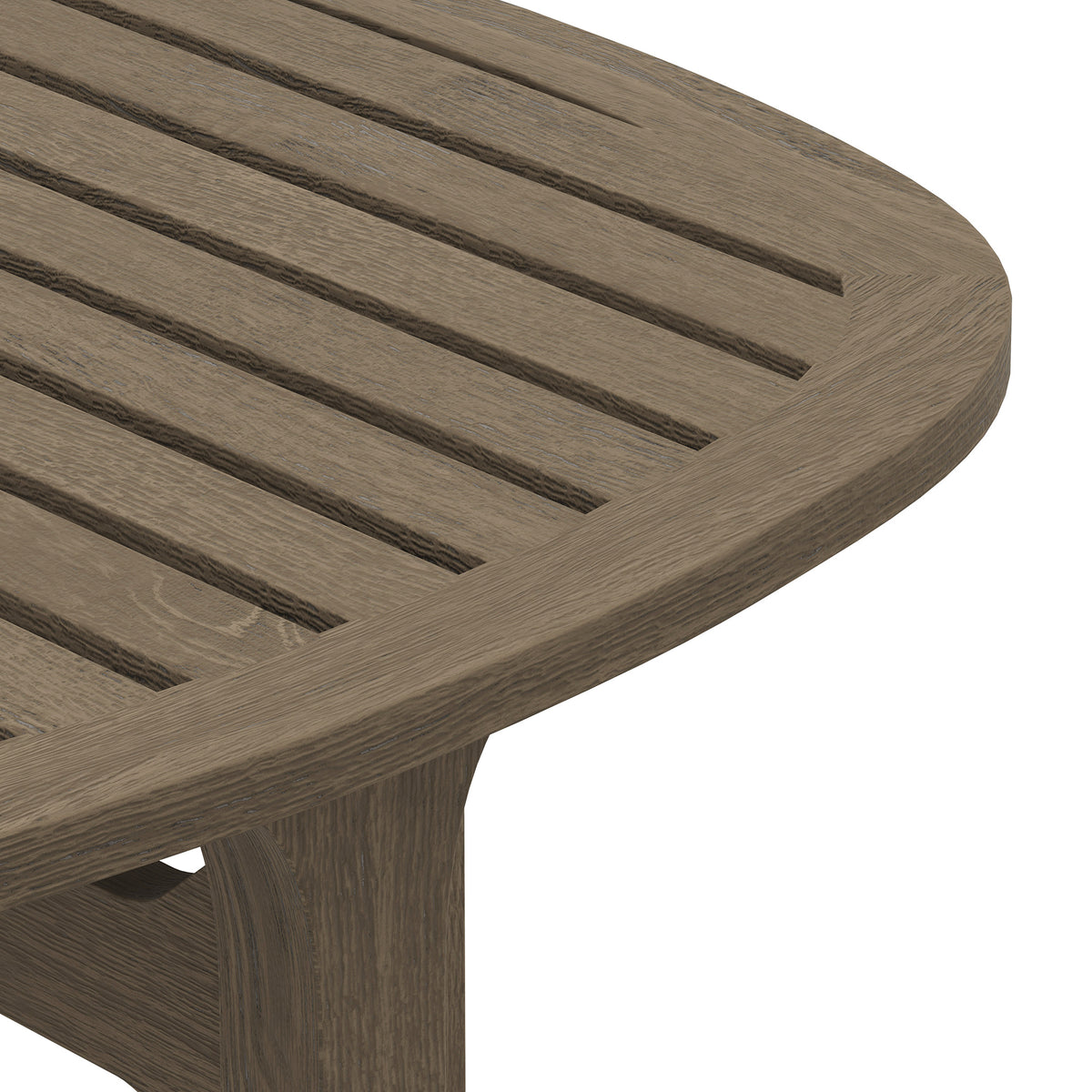 Saratoga Square Outdoor Patio Teak Wood Side Table - Weathered Gray