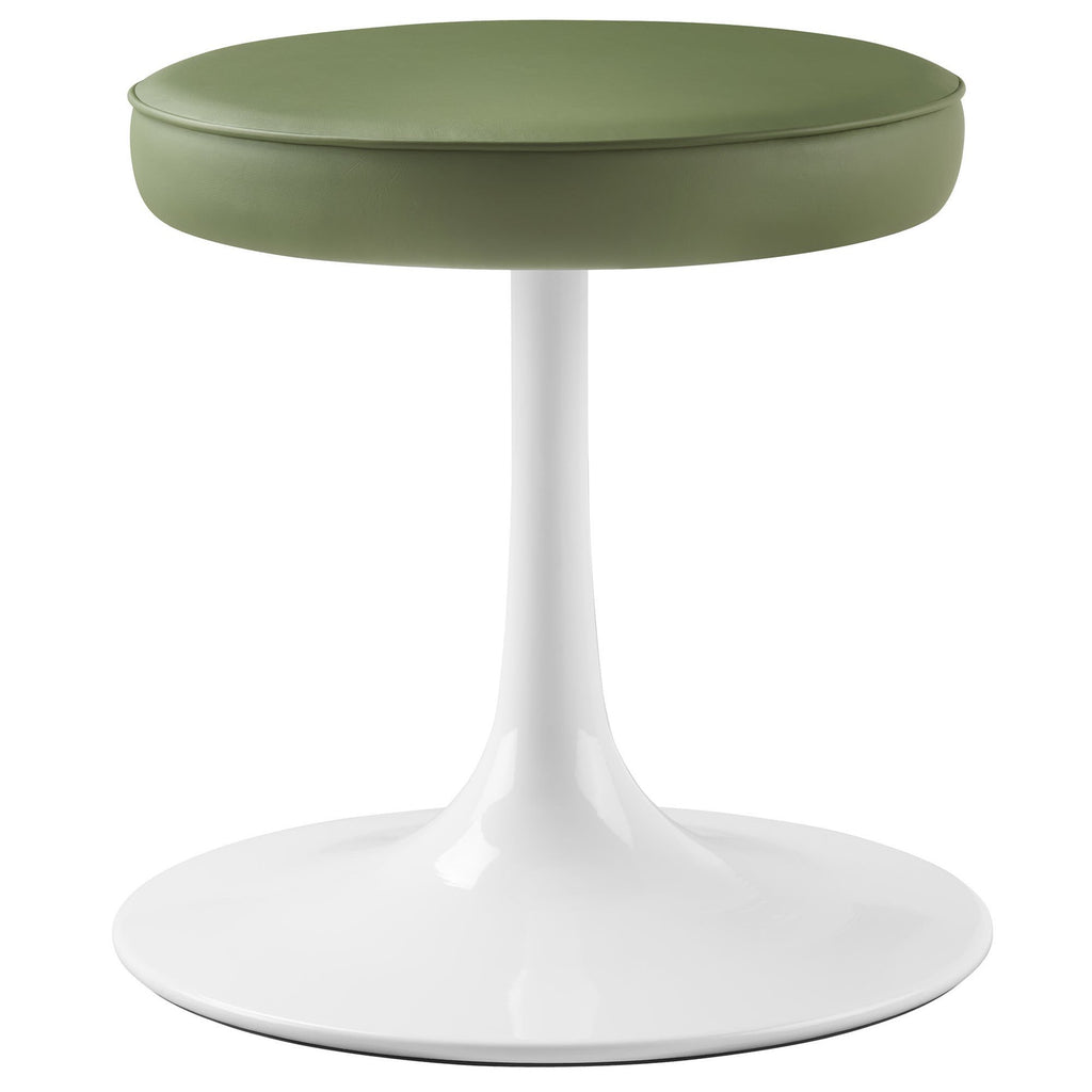 Lippa Vegan Leather Round Stool - Leaf