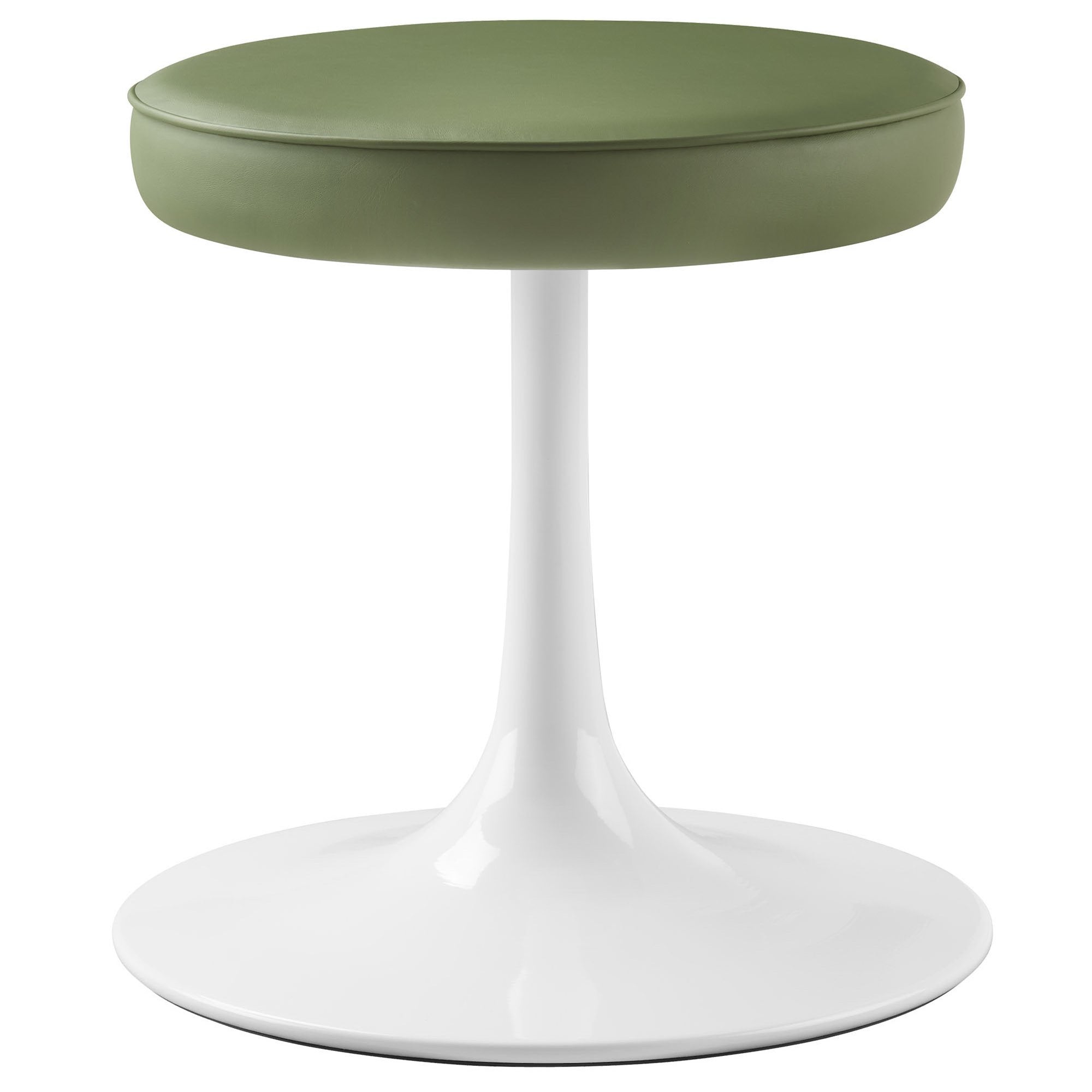 Lippa Vegan Leather Round Stool - Leaf