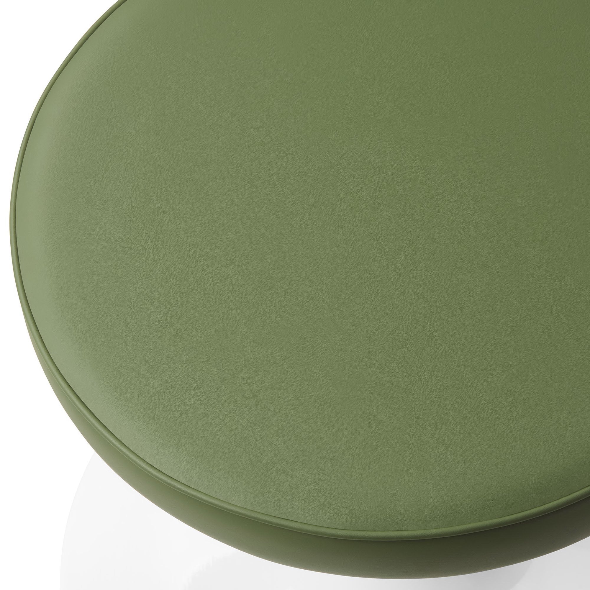 Lippa Vegan Leather Round Stool - Leaf