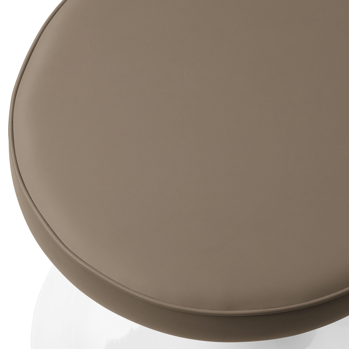 Lippa Vegan Leather Round Stool - Mushroom Brown