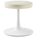Lippa Vegan Leather Round Stool - Stone