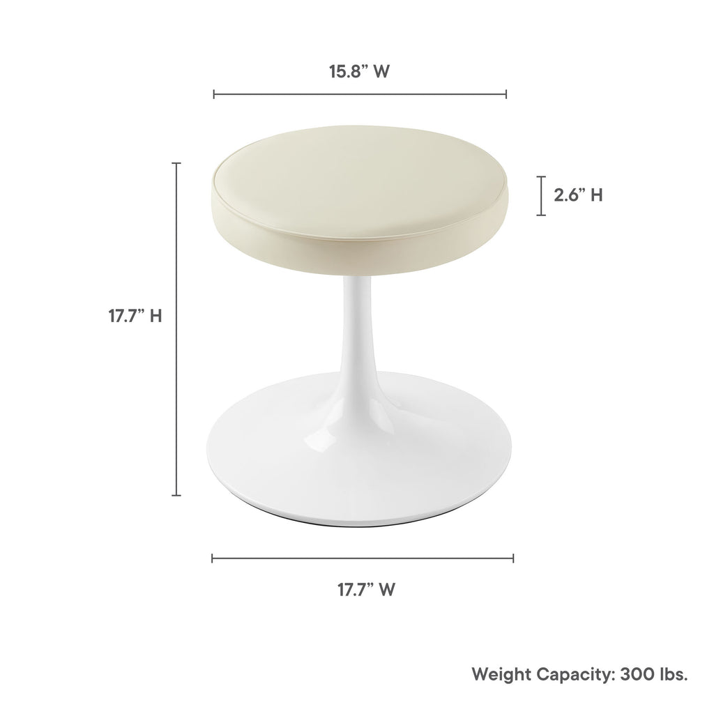 Lippa Vegan Leather Round Stool - Stone