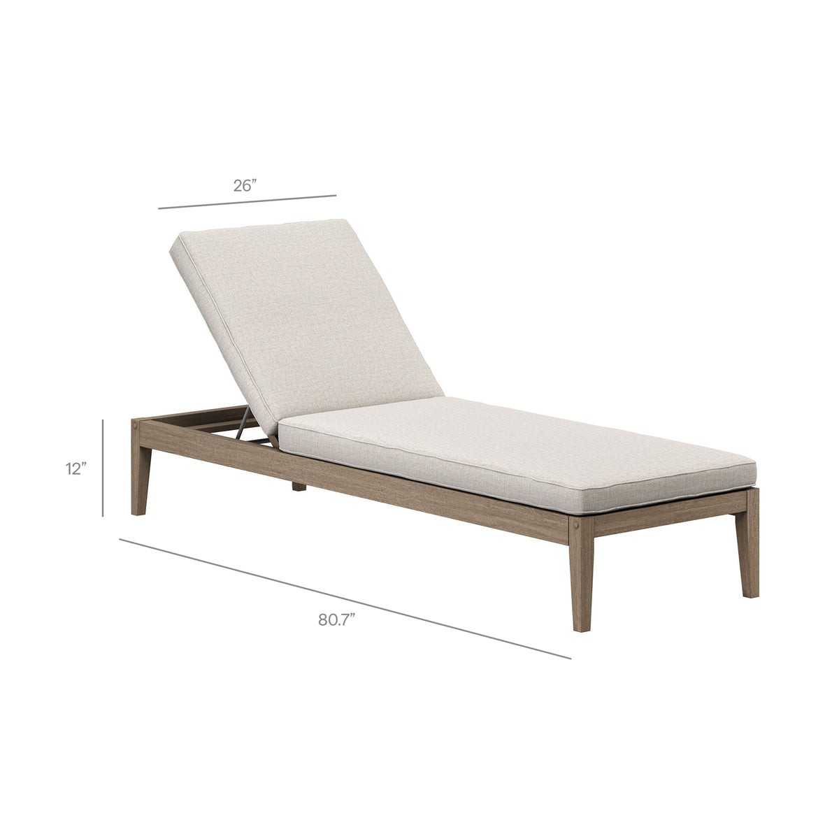 Saratoga Outdoor Patio Teak Wood 3-Piece Chaise Lounge Furniture Set - Weathered Gray Pebble