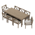 Northlake 9-Piece Outdoor Patio Teak Wood Dining Set - Weathered Gray Pebble