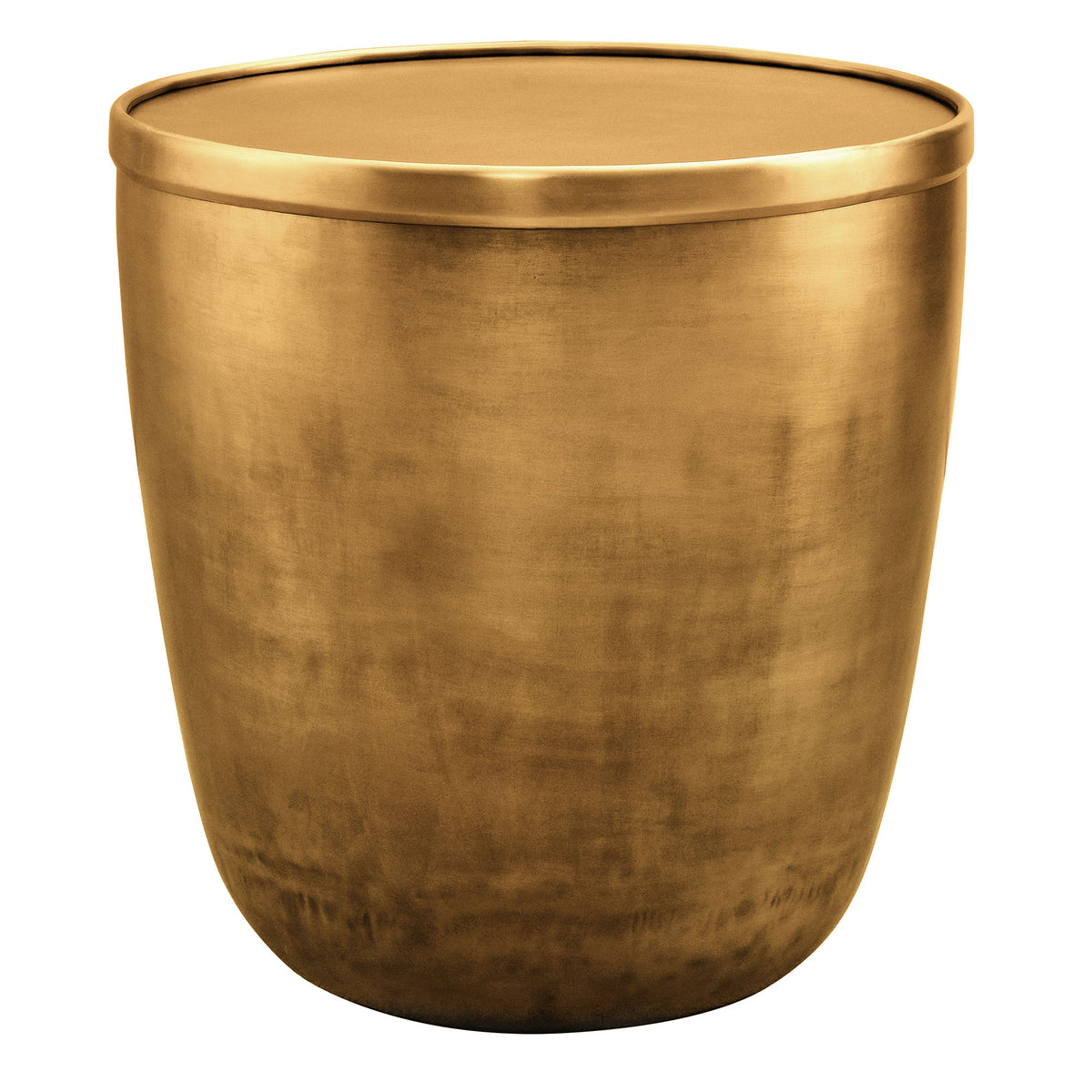 Viora Metal Storage Side Table - Burnished Brass
