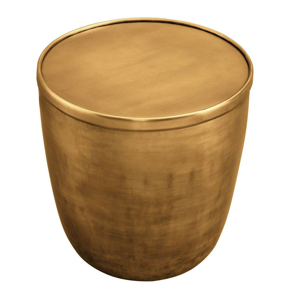 Viora Metal Storage Side Table - Burnished Brass