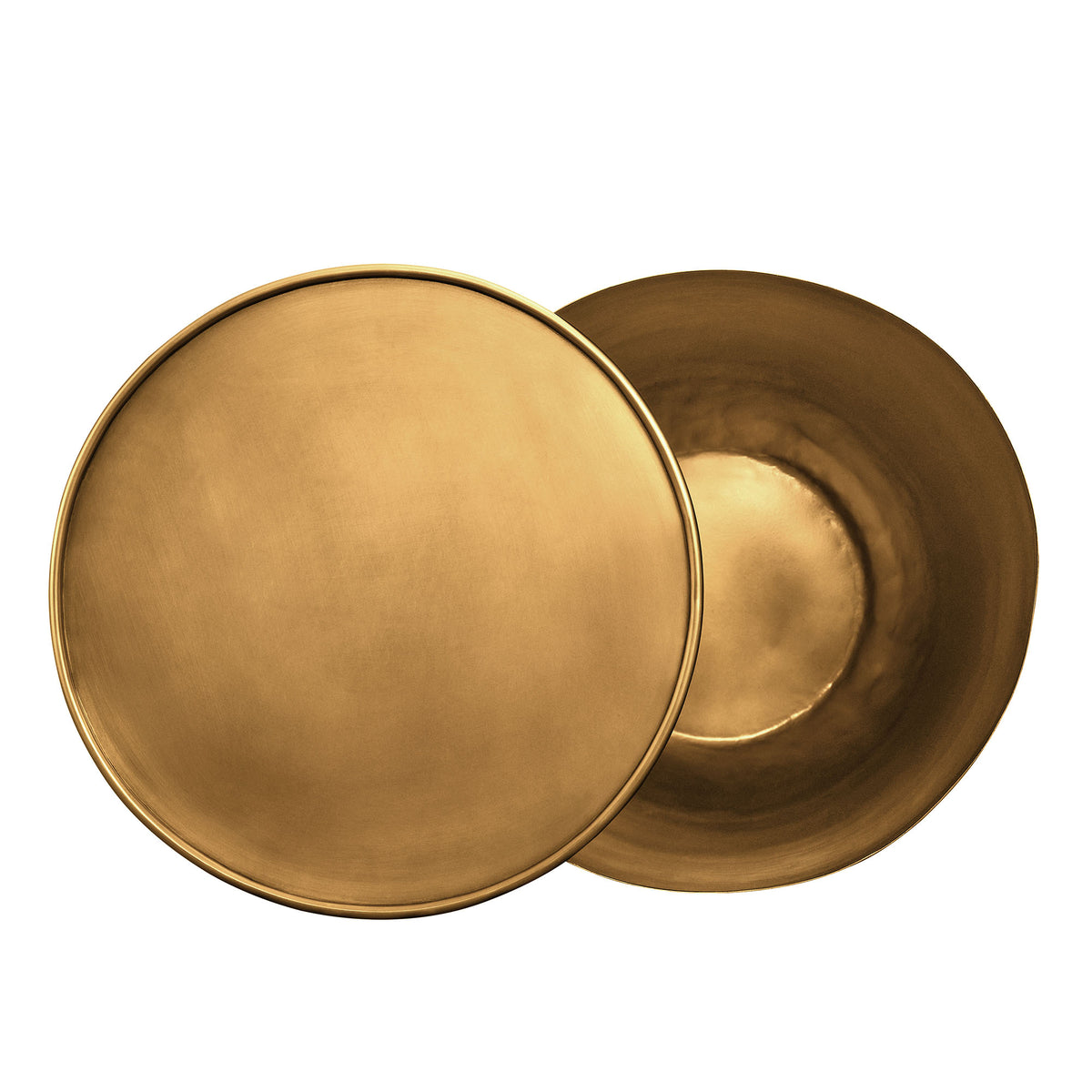 Viora Metal Storage Side Table - Burnished Brass