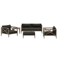 Northlake 5-Piece Outdoor Patio Teak Wood Furniture Set - Weathered Gray Flint