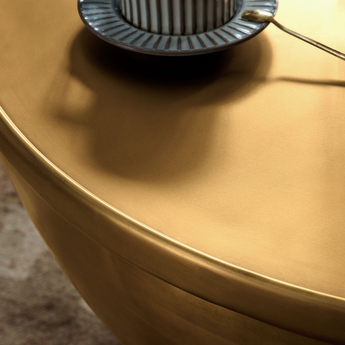 Viora 32 Inch Metal Storage Coffee Table - Burnished Brass