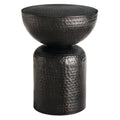 Mella Metal Hammered Side Table - Black