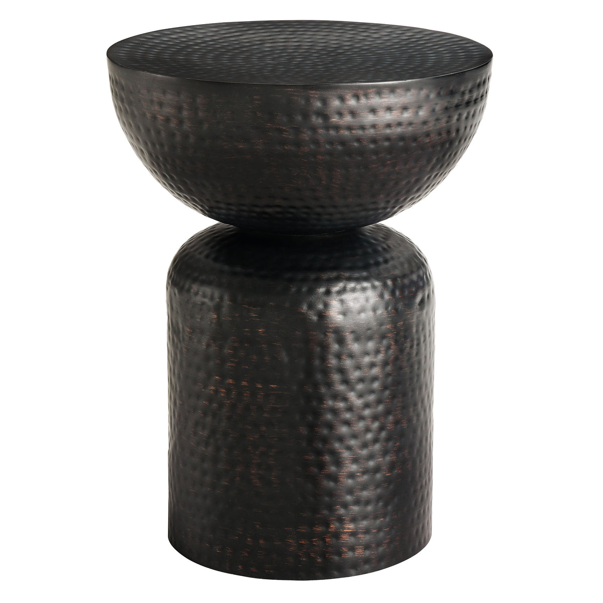 Mella Metal Hammered Side Table - Black