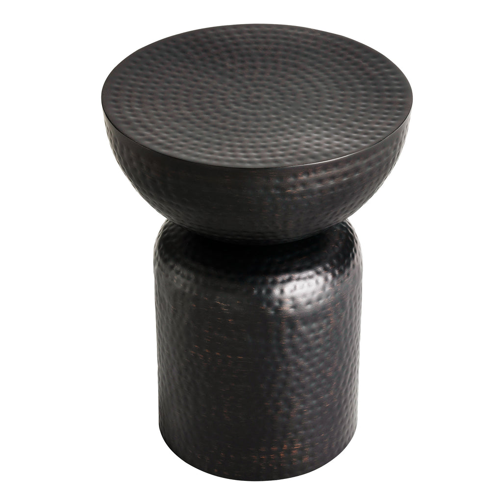 Mella Metal Hammered Side Table - Black