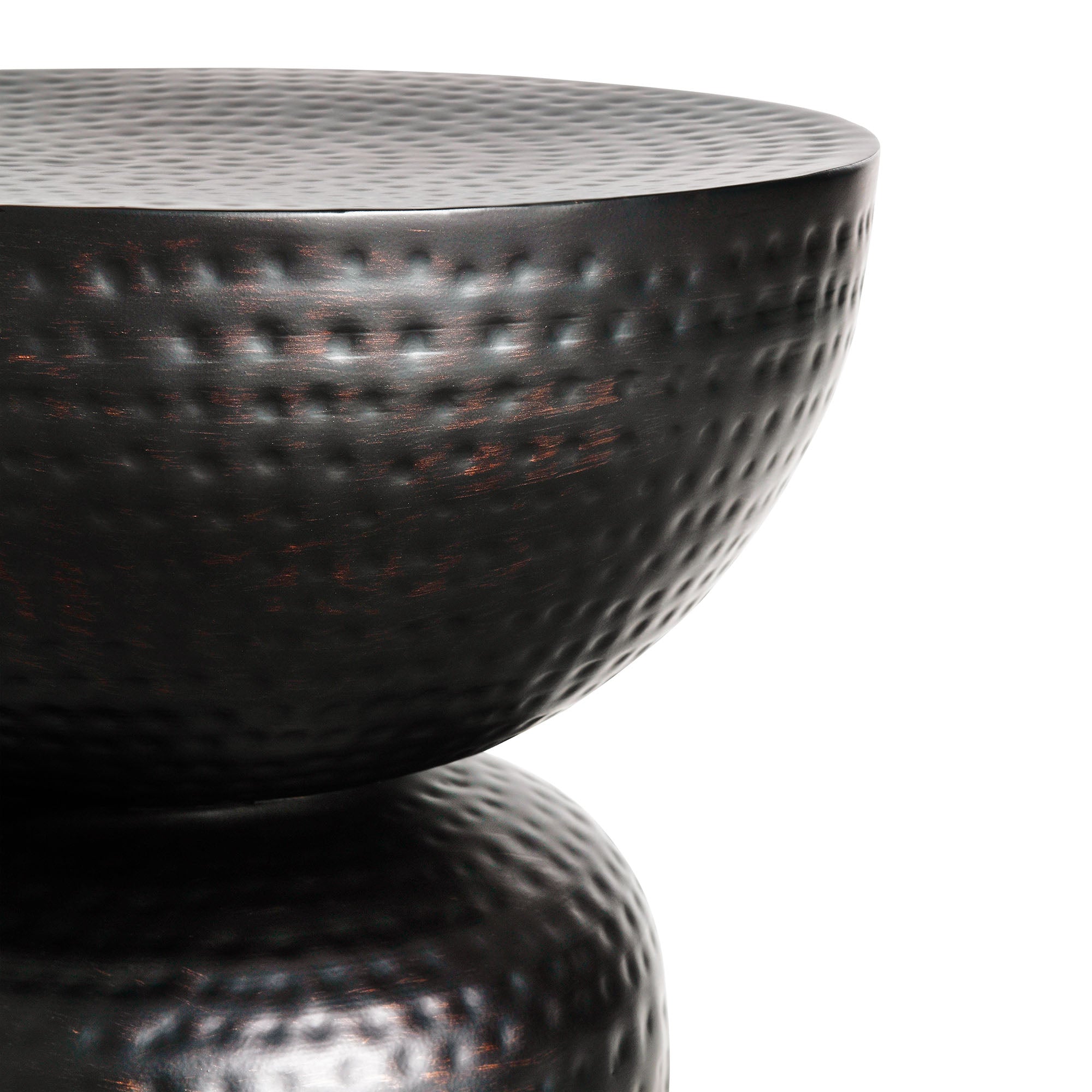 Mella Metal Hammered Side Table - Black