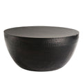 Mella 32 Inch Metal Hammered Coffee Table - Black