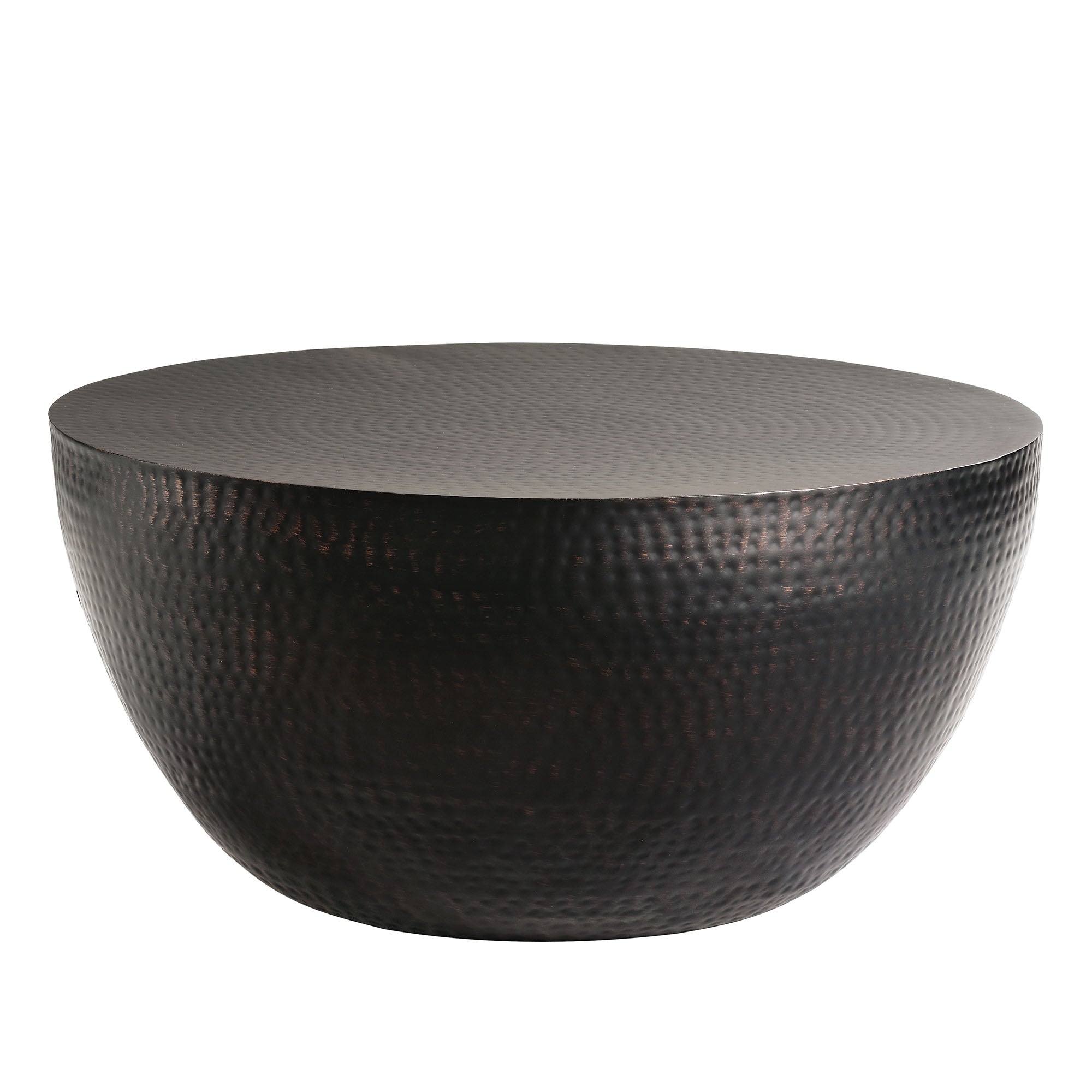 Mella 32 Inch Metal Hammered Coffee Table - Black