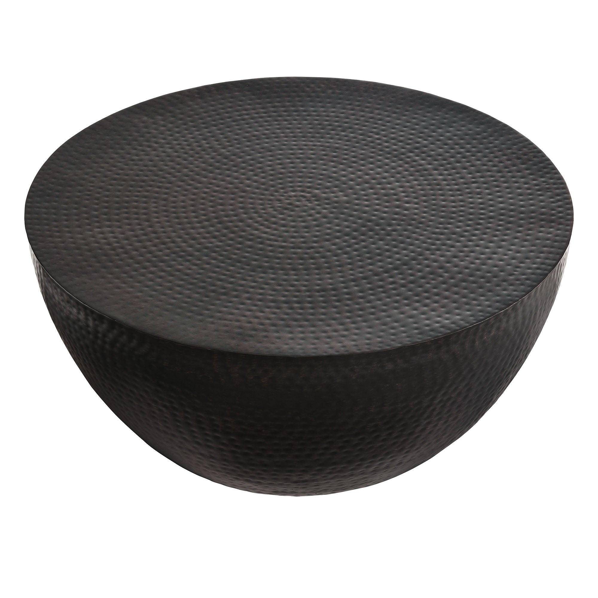 Mella 32 Inch Metal Hammered Coffee Table - Black