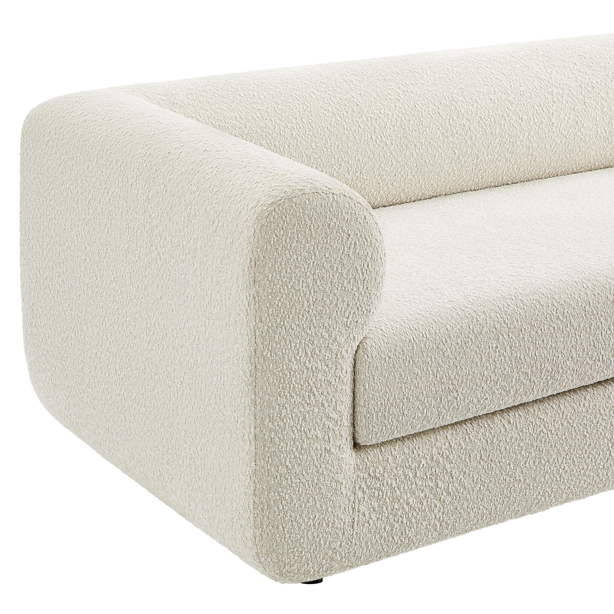 Leif 89" Boucle Upholstered Sofa - Pearl