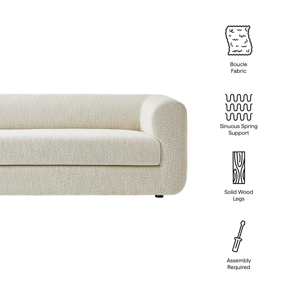 Leif 89" Boucle Upholstered Sofa - Pearl