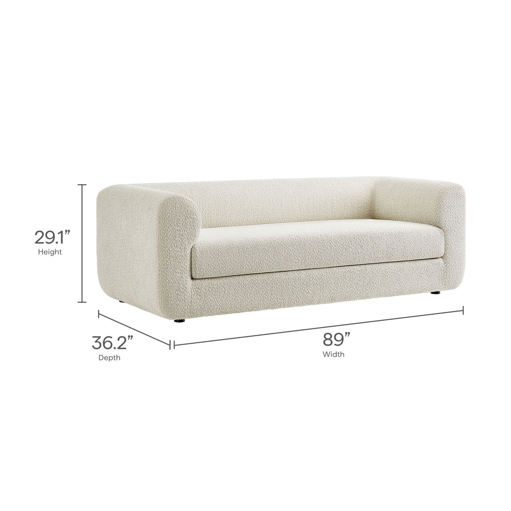 Leif 89" Boucle Upholstered Sofa - Pearl